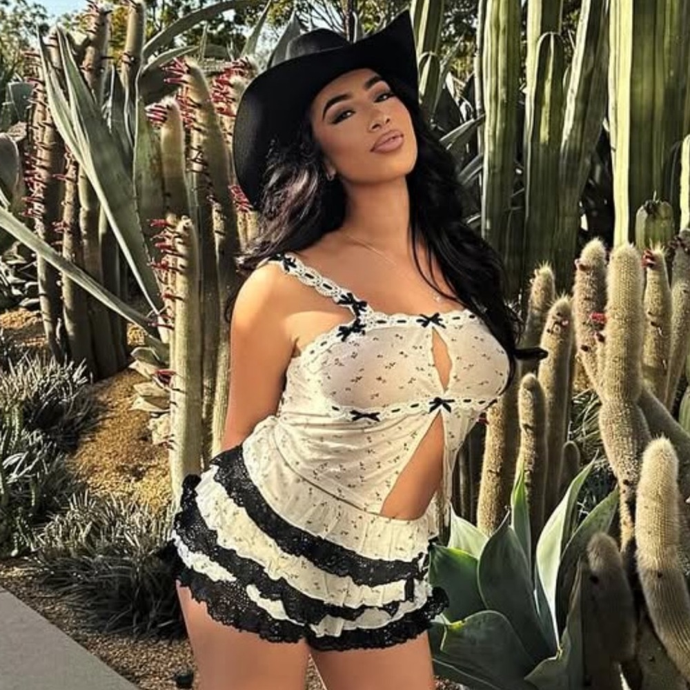 Black and White Lace Romper